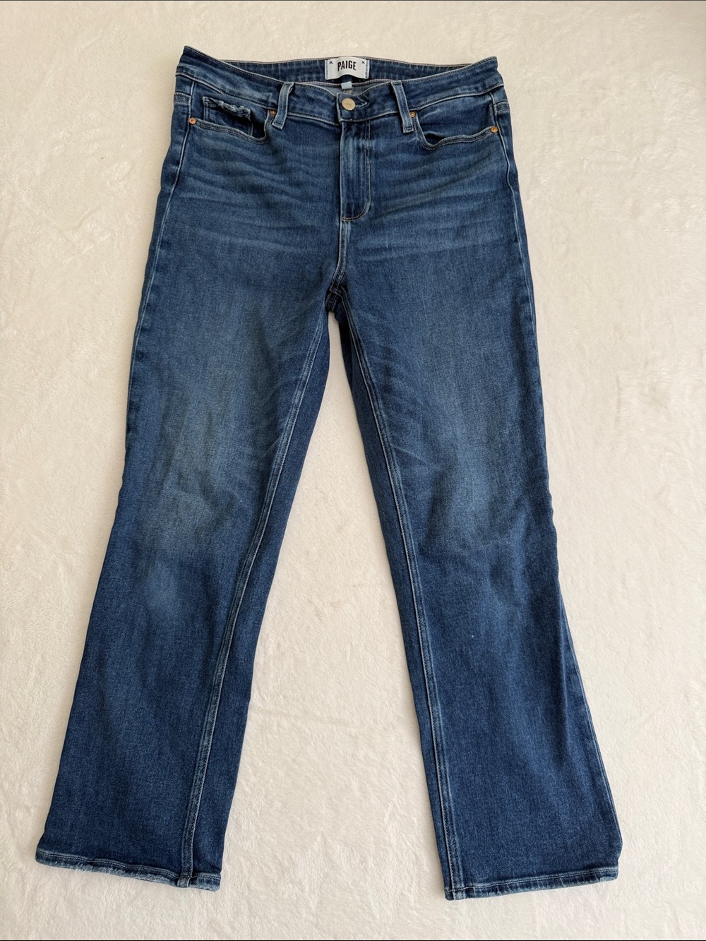 PAIGE Dark Blue Cindy Crop Jeans